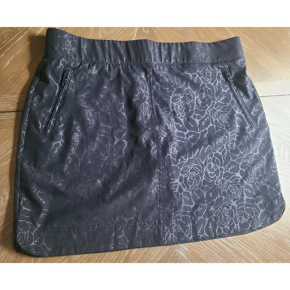 Orvis Black Floral Athletic Skort XL Golf Tennis Activewear Skirt